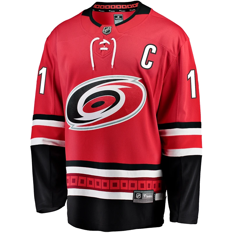 Fanatics Jordan Staal pour hommes, maillot Breakaway alternatif des Hurricanes de la Caroline, rouge