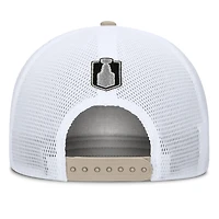 Men's Fanatics  Light Beige/White Carolina Hurricanes 2026 Stanley Cup Champions A-Frame Trucker Adjustable Hat