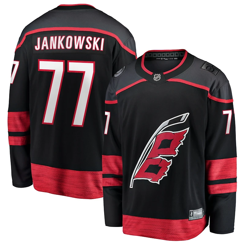 Maillot de match à domicile noir des Hurricanes la Caroline Mark Jankowski Fanatics pour hommes