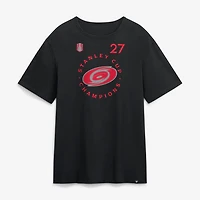 Men's Fanatics Nikolaj Ehlers Black Carolina Hurricanes 2026 Stanley Cup Champions Authentic Pro Name & Number T-Shirt