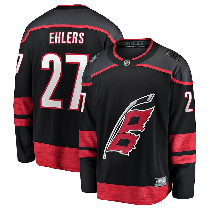 Men's Fanatics Nikolaj Ehlers Black Carolina Hurricanes Home Breakaway Jersey