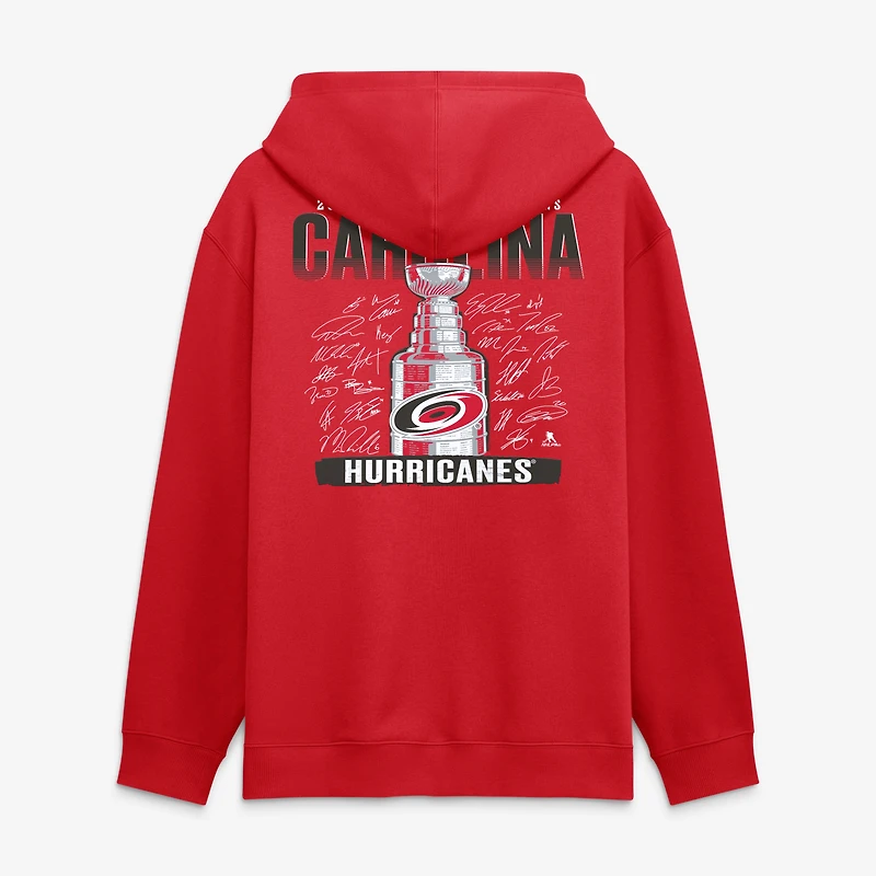 Men's Fanatics Red Carolina Hurricanes 2026 Stanley Cup Champions Signature Roster Hoodie