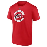 T-shirt secondaire authentique Pro Core des Hurricanes de la Caroline pour hommes Fanatics Red
