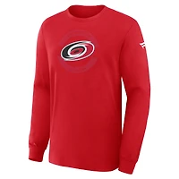Men's Fanatics Red Carolina Hurricanes Authentic Pro Property Of Practice Long Sleeve T-Shirt