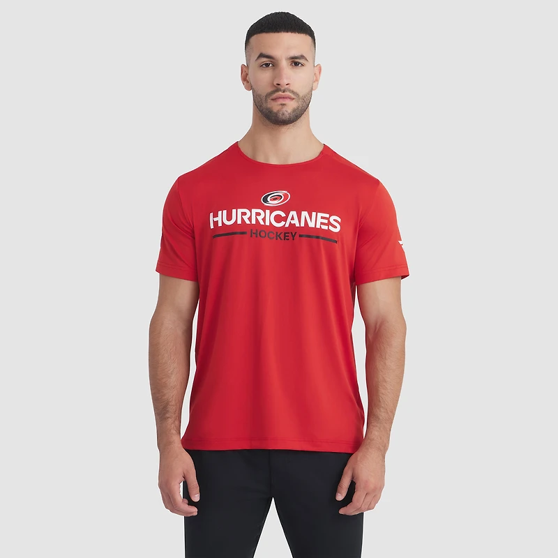 T-shirt technique authentique Pro Rink des Hurricanes de la Caroline pour homme, rouge, Fanatics