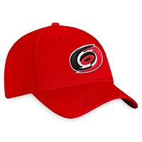 Casquette flexible avec logo principal Fanatics Red Carolina Hurricanes pour hommes