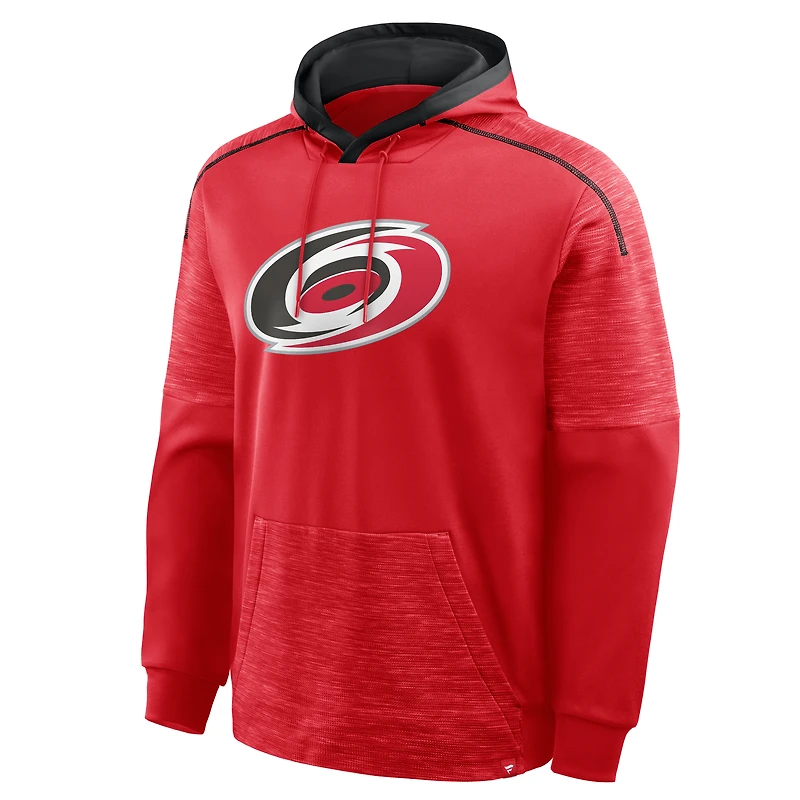 Men's Fanatics Red Carolina Hurricanes Goaltender Defender Raglan Pullover Hoodie
