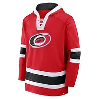 Men's Fanatics  Red Carolina Hurricanes Inside Line Fleece Pullover Hoodie