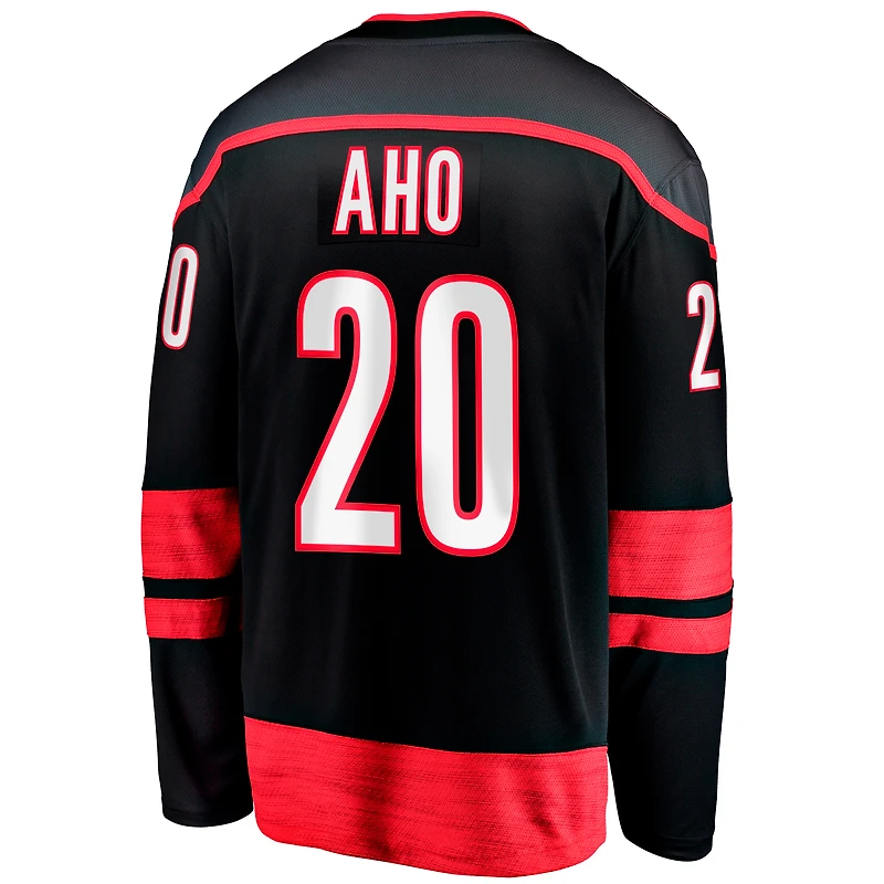 Fanatics pour hommes Sebastian Aho Noir Carolina Hurricanes Home Breakaway Maillot