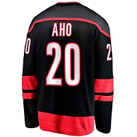 Fanatics pour hommes Sebastian Aho Noir Carolina Hurricanes Home Breakaway Maillot