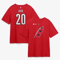 Men's Fanatics Sebastian Aho Red Carolina Hurricanes 2026 Stanley Cup Champions Big & Tall Name Number T-Shirt