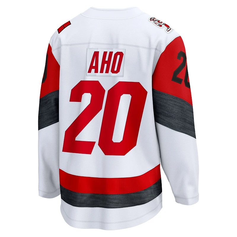 Men's Fanatics Sebastian Aho White Carolina Hurricanes Away Breakaway Jersey