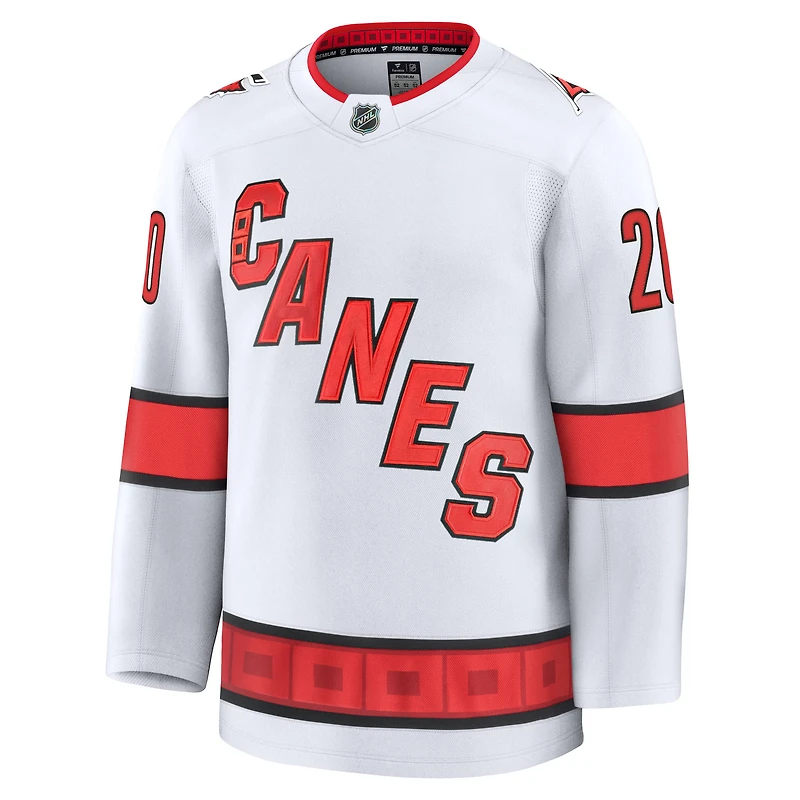 Maillot extérieur Premium blanc Carolina Hurricanes Fanatics Sebastian Aho pour homme