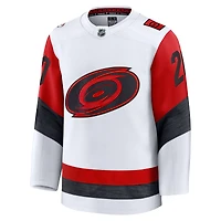 Maillot extérieur premium blanc Fanatics Sebastian Aho pour homme des Hurricanes de la Caroline