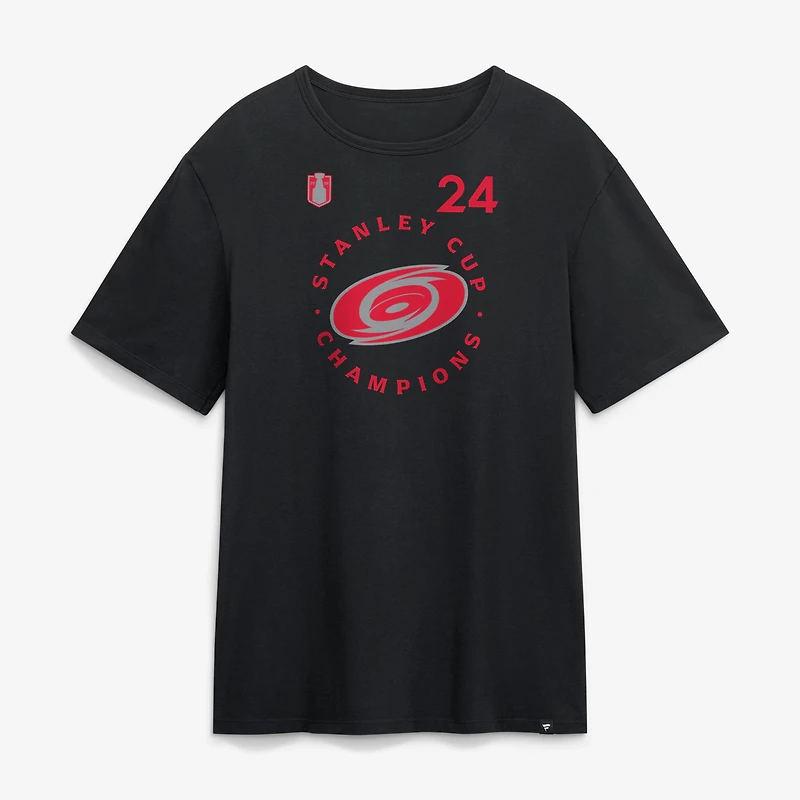 Men's Fanatics Seth Jarvis Black Carolina Hurricanes 2026 Stanley Cup Champions Authentic Pro Name & Number T-Shirt