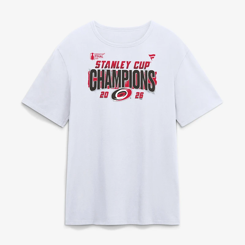 Men's Fanatics White Carolina Hurricanes 2026 Stanley Cup Champions Roster Jersey T-Shirt
