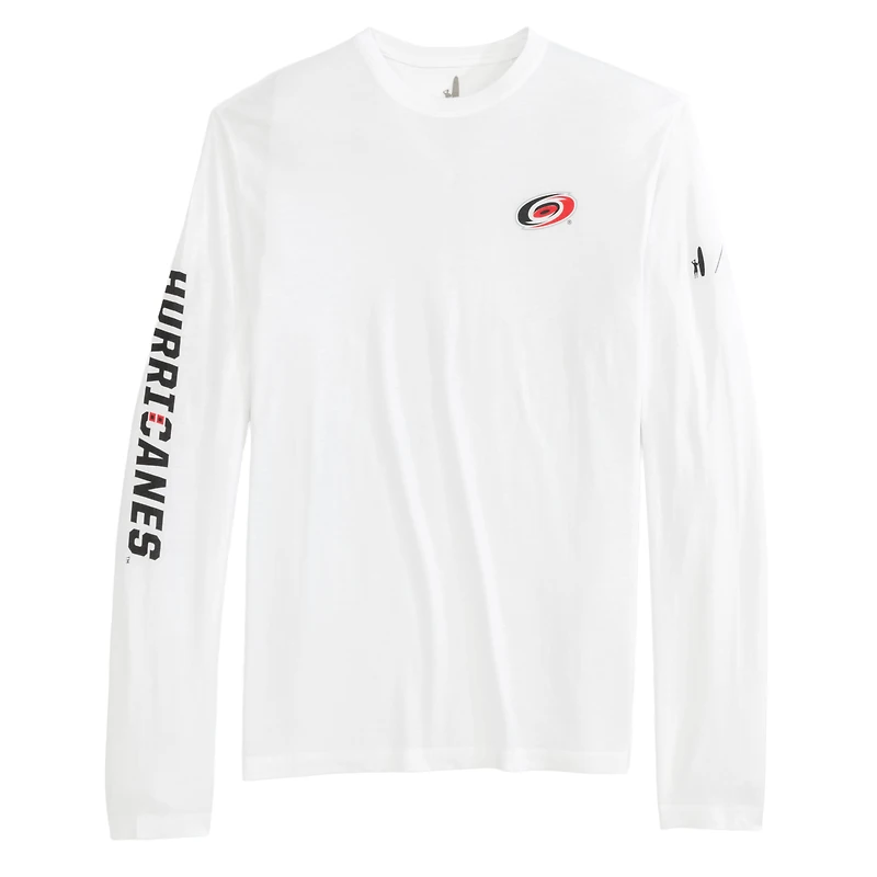 T-shirt à manches longues Adam des Hurricanes de la Caroline pour hommes Johnnie-O White