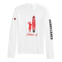 T-shirt à manches longues Adam des Hurricanes de la Caroline pour hommes Johnnie-O White