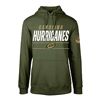 Sweat à capuche en molleton Delta Podium pour hommes, Levelwear, olive, Carolina Hurricanes