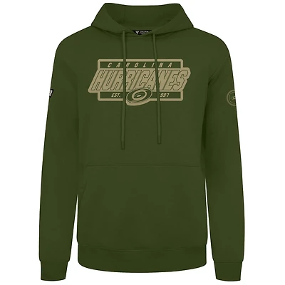 Sweat à capuche enfiler Podium pour homme de Levelwear Olive Carolina Hurricanes