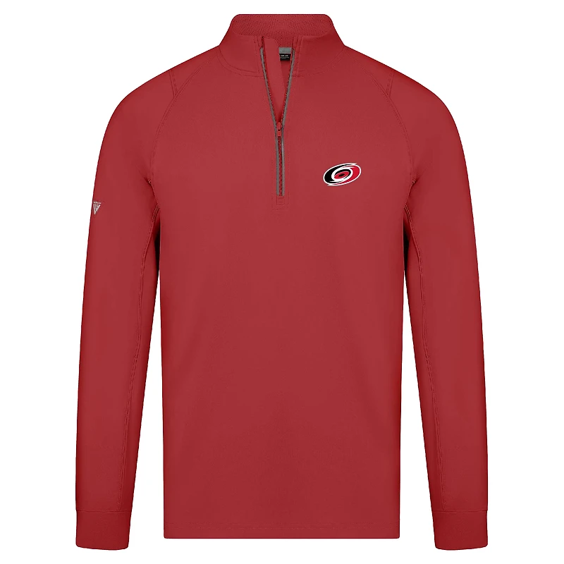 Pull-over zippé quart de tour Theory Insignia Core Raglan rouge pour homme Levelwear Carolina Hurricanes