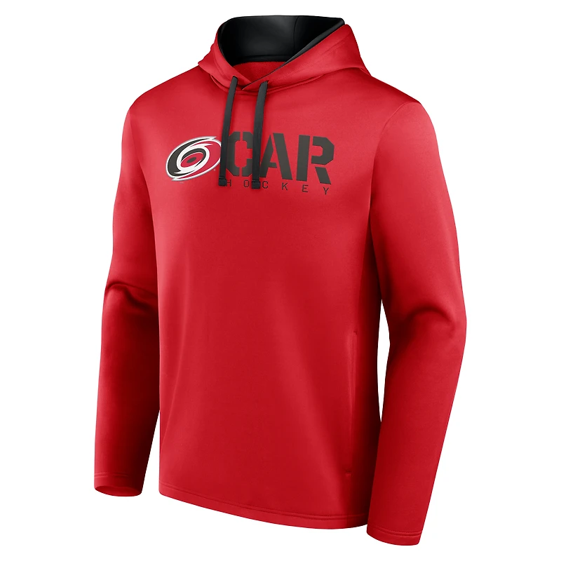 Sweat à capuche rouge athlétique avec logo pour homme des Hurricanes de la Caroline