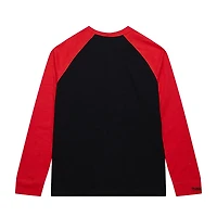 Men's Mitchell & Ness  Black/Red Carolina Hurricanes Legendary Slub Raglan Long Sleeve T-Shirt