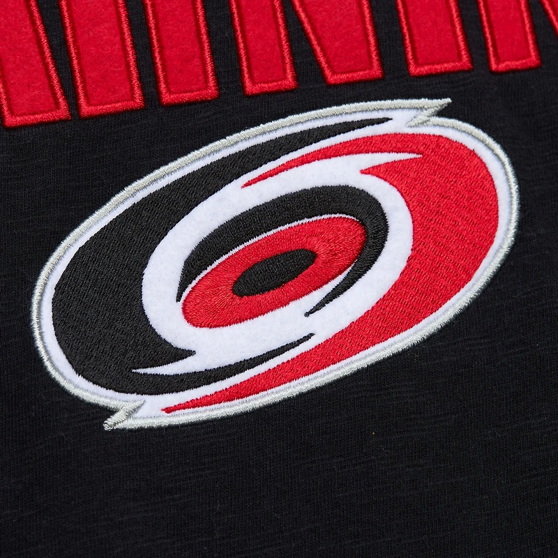 T-shirt à manches longues raglan légendaire noir/rouge Carolina Hurricanes de Mitchell & Ness pour homme