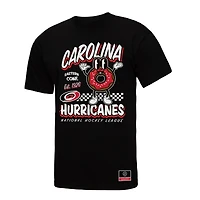 T-shirt noir pour homme Mitchell & Ness avec logo local des Hurricanes de la Caroline