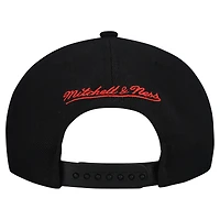 Men's Mitchell & Ness Black Carolina Hurricanes Retro Script Colorblock Snapback Hat