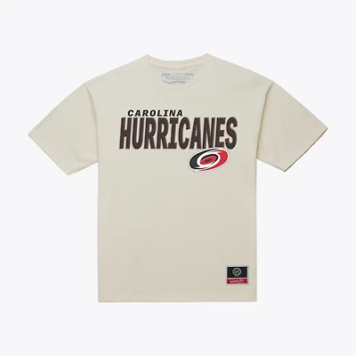T-shirt Mitchell & Ness Core Plus crème pour homme, Carolina Hurricanes