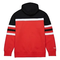 Chandail à capuchon d'entraîneur-chef des Hurricanes de la Caroline rouge/noir Mitchell & Ness pour hommes
