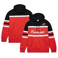 Men's Mitchell & Ness Red/Black Carolina Hurricanes Head Coach Pullover Hoodie