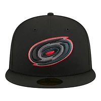 Men's New Era Black Carolina Hurricanes Color Pop 59FIFTY Fitted Hat