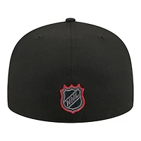 Men's New Era Black Carolina Hurricanes Color Pop 59FIFTY Fitted Hat