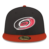 Men's New Era  Black Carolina Hurricanes Core Logo Two-Tone 59FIFTY Fitted Hat