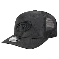 Men's New Era  Black Carolina Hurricanes Quilted Nylon 9SEVENTY Adjustable Trucker Hat