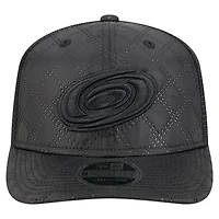 Men's New Era  Black Carolina Hurricanes Quilted Nylon 9SEVENTY Adjustable Trucker Hat