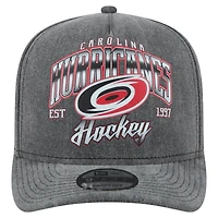 Men's New Era  Charcoal Carolina Hurricanes Throwback Washed A-Frame Pre-Curved 9FIFTY Snapback Hat