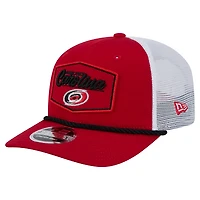 Men's New Era Red/White Carolina Hurricanes Team Patch Basic 9SEVENTY Adjustable Trucker Hat