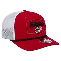 Men's New Era Red/White Carolina Hurricanes Team Patch Basic 9SEVENTY Adjustable Trucker Hat