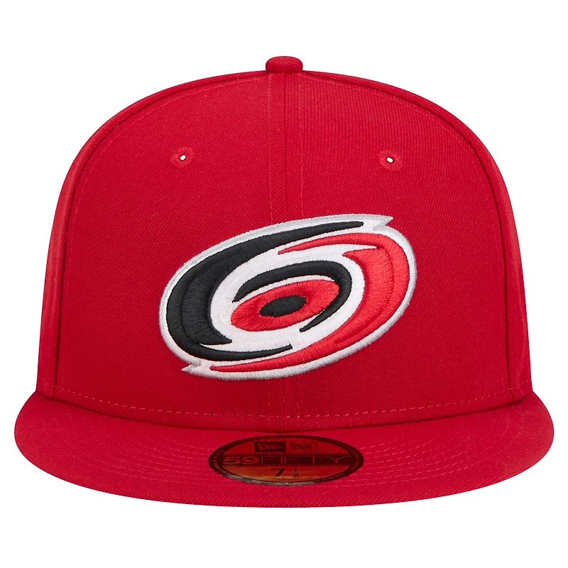 Casquette ajustée Core 59FIFTY pour homme des Hurricanes de la Caroline New Era rouge