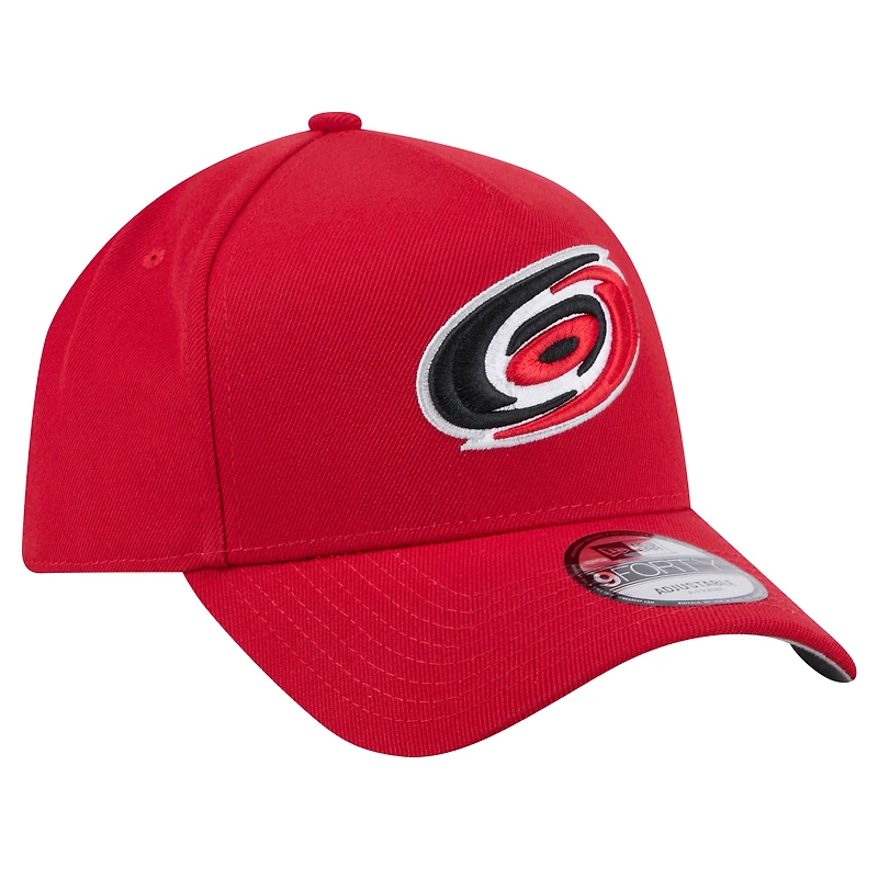 Casquette ajustable Core A-Frame 9FORTY rouge Carolina Hurricanes de New Era pour homme