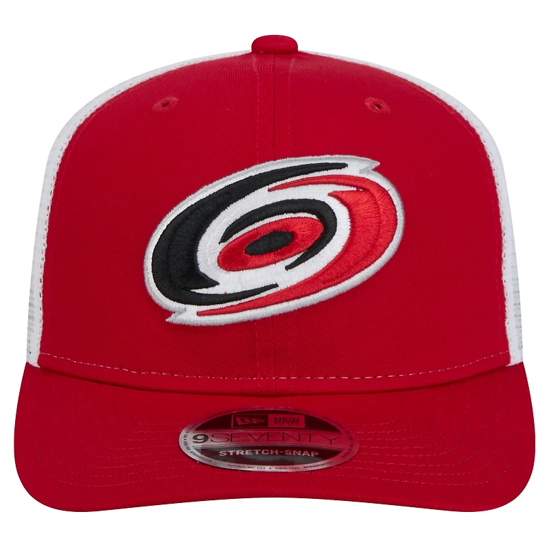 Casquette camionneur extensible 9SEVENTY rouge Carolina Hurricanes de New Era pour homme