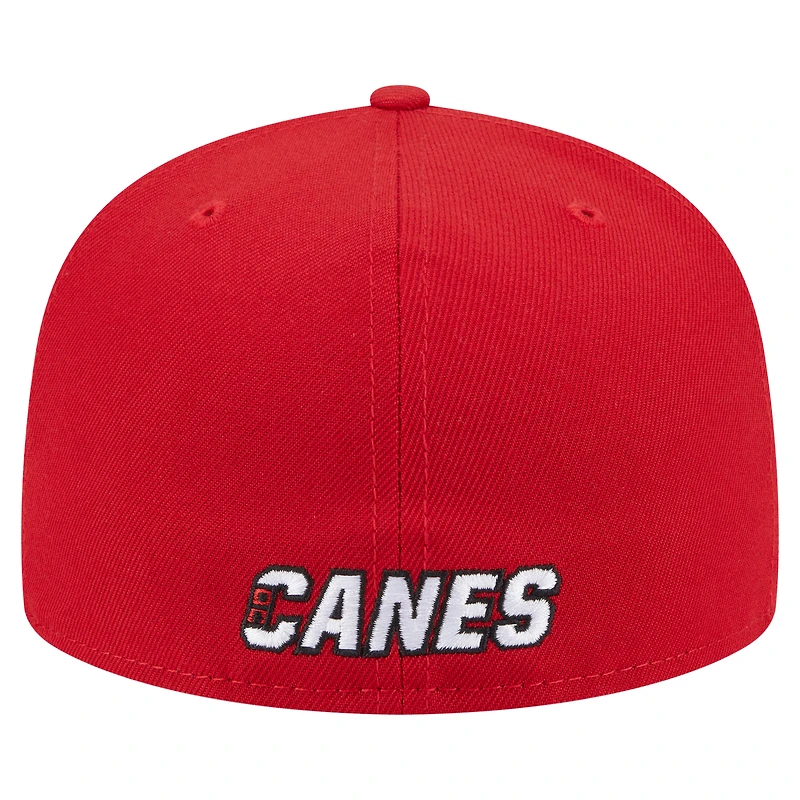 Men's New Era  Red Carolina Hurricanes Deceptor 59FIFTY Fitted Hat