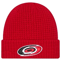 Men's New Era  Red Carolina Hurricanes Waffle Cuffed Knit Hat