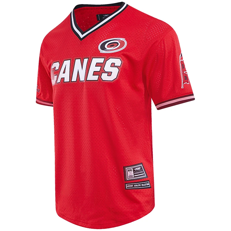 Men's Pro Standard  Red Carolina Hurricanes Classic Mesh V-Neck T-Shirt