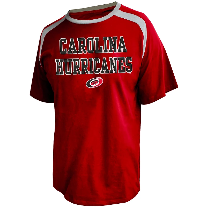 Profil homme Sebastian Aho rouge Carolina Hurricanes Big & Tall nom et numéro T-shirt