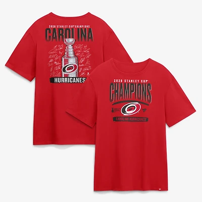 Men's Red Carolina Hurricanes 2026 Stanley Cup Champions Roster Signature T-Shirt