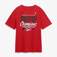 T-shirt rouge pour homme des Hurricanes de la Caroline, champions Coupe Stanley 2026